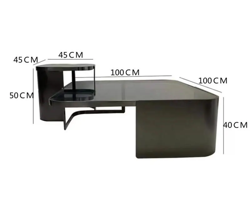 Furnistyle Luxury Brown Glass Top Coffee Table Set Modern Design Style Custom Made Living Room Furniture Factory Wholesale Price — image 2