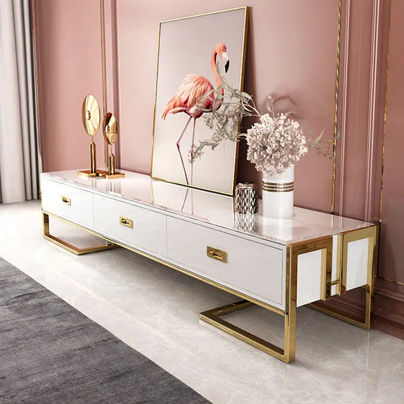 Furnistyle Luxury Modern TV Stands and Coffee Tables Tempered Glass Combination for Home Furniture Living Room — image 5