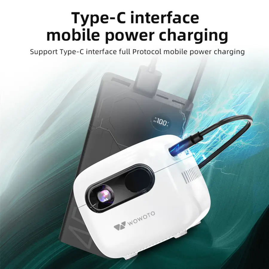 WOWOTO Pico DLP Smart Projector with Built-in Battery & Speakers Android 9.0 120 Lumens 1080P Support Portable for Outdoor Use — image 3