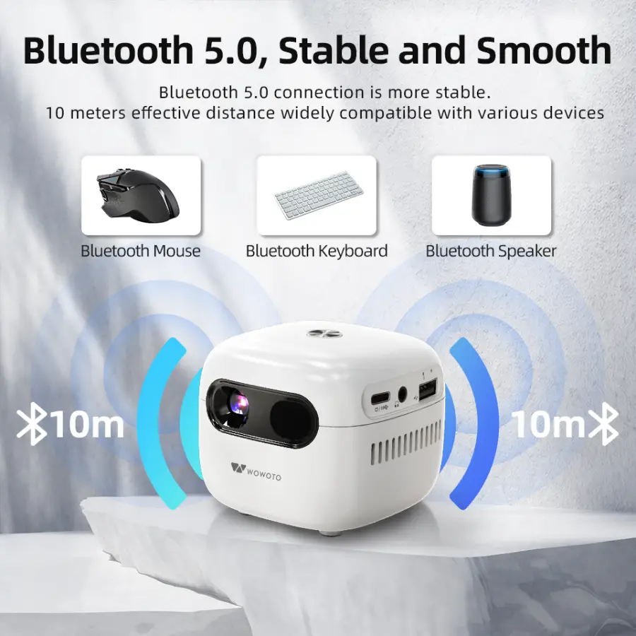 WOWOTO Pico DLP Smart Projector with Built-in Battery & Speakers Android 9.0 120 Lumens 1080P Support Portable for Outdoor Use — image 6