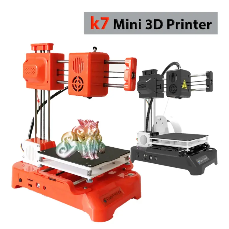 K7 Supper Mini Desktop Small 3D Printer 10*10*10cm No Heated Bed One-Key Printing with TF Card 3D Printe Machine Gift Ea — view 1