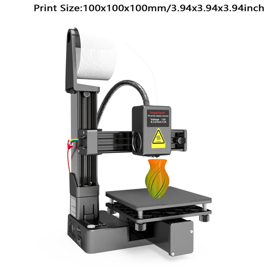Entry Level Mini 3D Printer 100x100x100mm for Student & DIY, PLA/TPU Compatible with Power Adapter — view 1