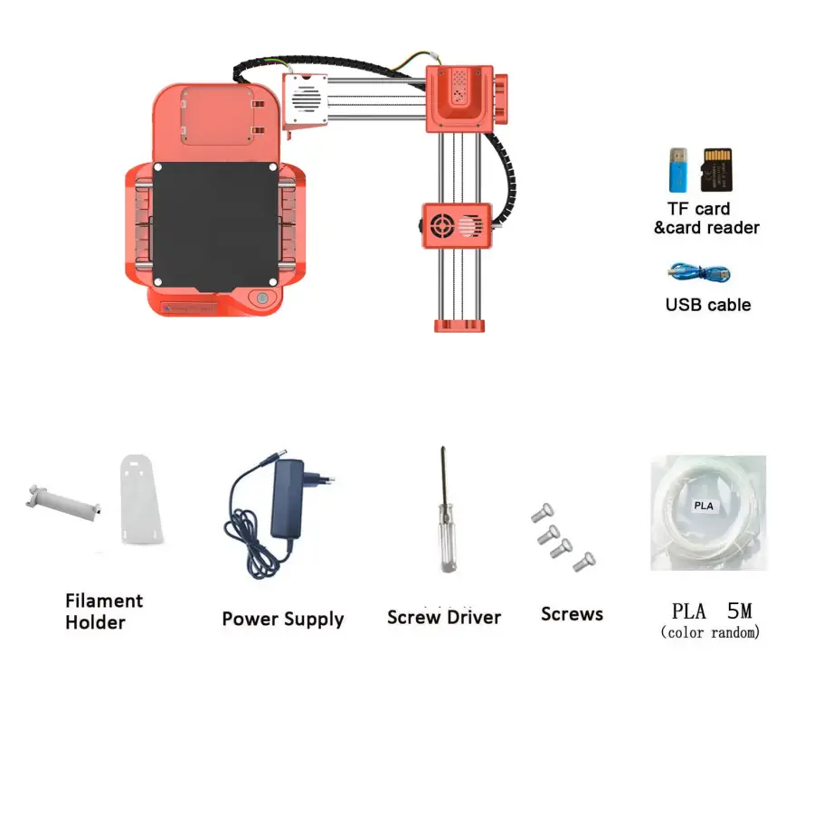 Entry Level Mini 3D Printer 100x100x100mm for Student & DIY, PLA/TPU Compatible with Power Adapter — image 7