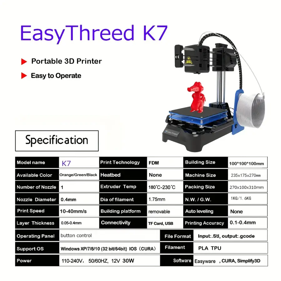 Mini 3D Printer Kit DIY Machine FDM Inprimante 3d for Kids Gift Toys Models Designers — image 5