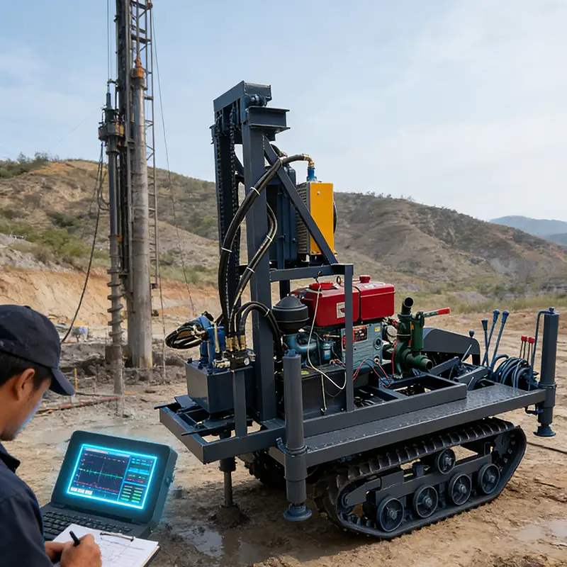 150m Hydraulic Rotary Water Well Drilling Rig Portable Borehole Drilling Machine Heavy Duty Drill Rig for Deep Well Cons — view 1
