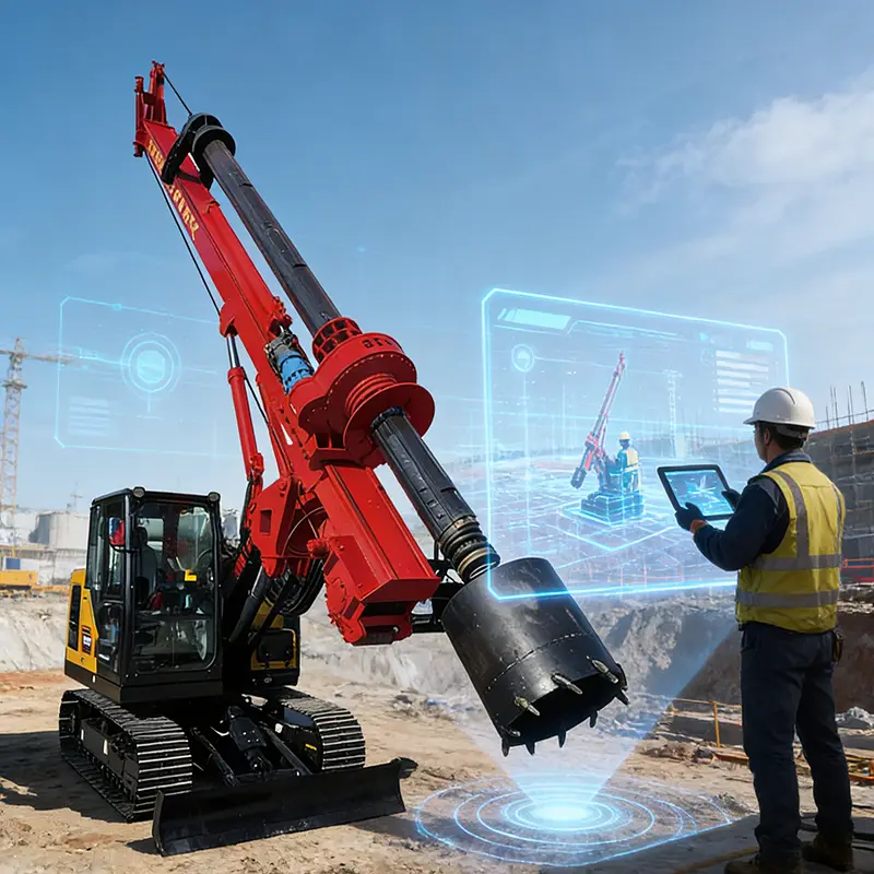 Hydraulic Rotary Drilling Rig Portable Borehole Drilling Machine for Water Well Rock Concrete Foundation Pile Construction Site — image 6
