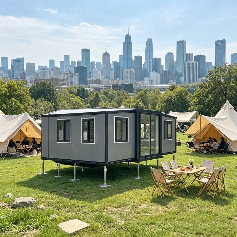 Customized Collapsible Container House Modular Prefab Tiny Home Portable Office Camping Warehouse Steel Frame Waterproof Design — image 4