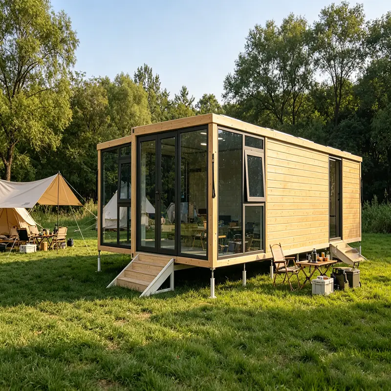 Customized 40ft Modern Expandable Foldable Prefab House Moisture Insulated Steel Panel Mobile Granny Flat Living Tiny Vi — view 1