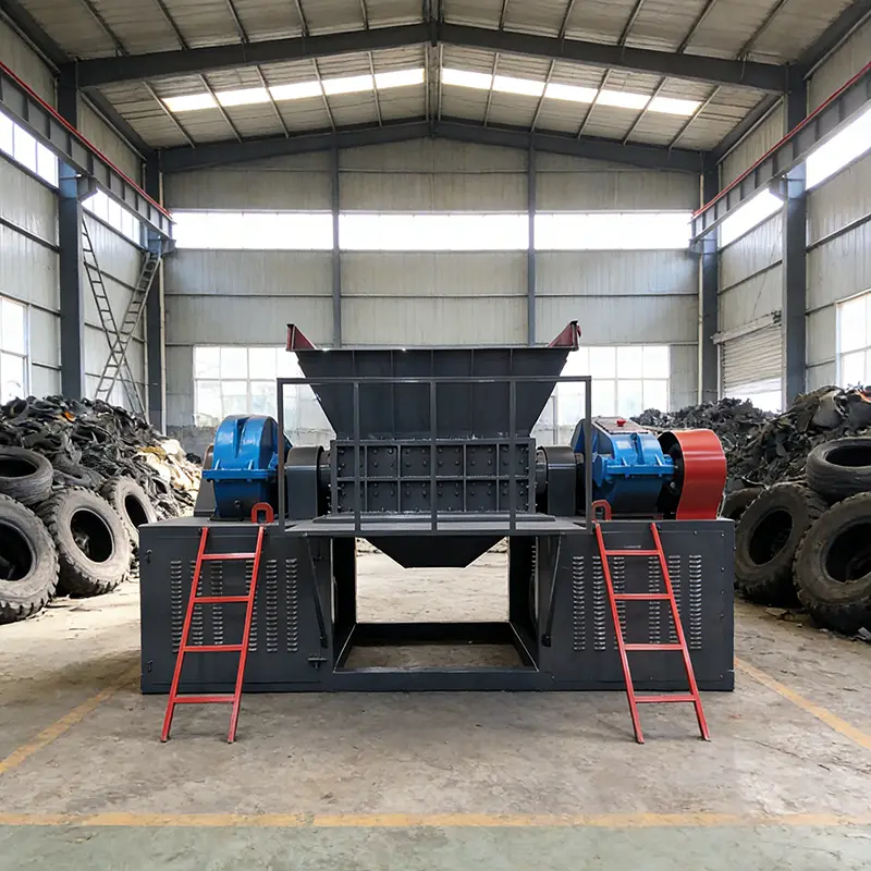 Customized Heavy Duty Waste Tire Shredder Machine Double Shaft High Efficiency Shredding Equipment for Recycling and Reusing — image 3