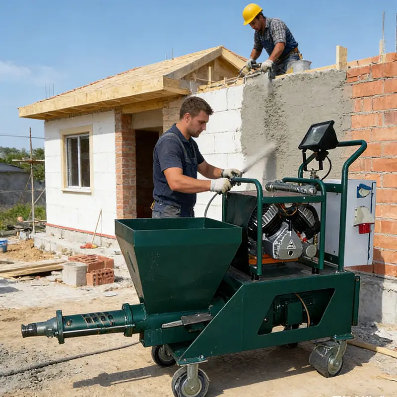 Cement Mortar Sprayer 220V Electric Mortar Spraying Machine Concrete Stucco Pump Wall Plastering Tool Construction Equip — view 1