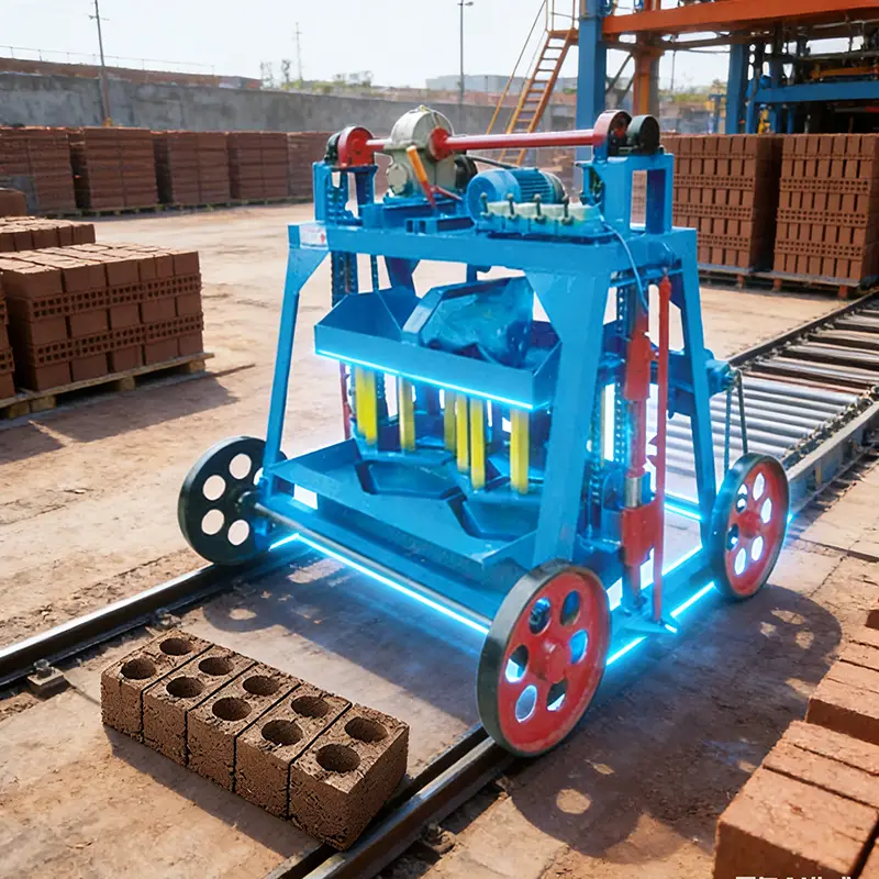 Customized Brick Making Machine Mobile Concrete Block Maker Machine Semi Automatic Cement Brick Molding Machinery For Ou — view 1