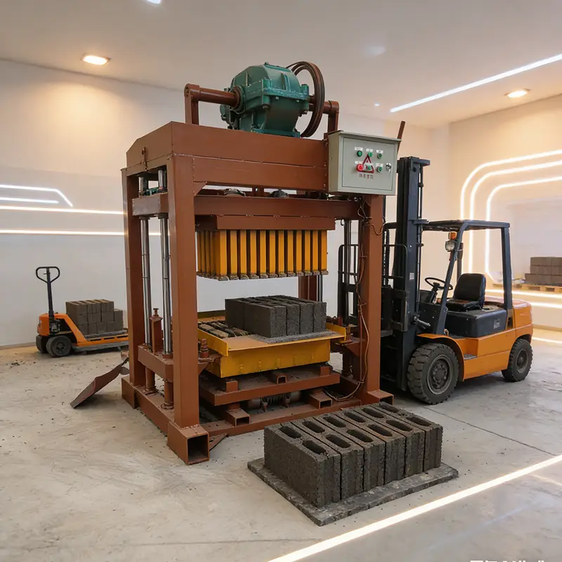 Customized Brick Making Machine Semi Automatic Concrete Block Molding Machine Interlocking Brick Maker Construction Equi — view 1