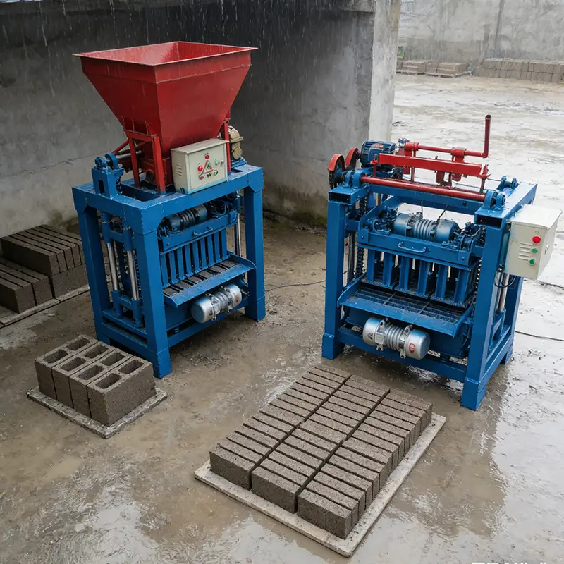 Customized Mobile Concrete Brick Making Machine Semi Automatic Portable Block Machine Cement Brick Maker For Road Constr — view 1