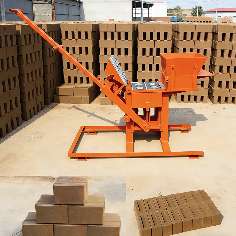Customized Manual Hollow Brick Making Machine Hand Press Concrete Block Maker Machine Interlocking Brick Molding Machine — view 1