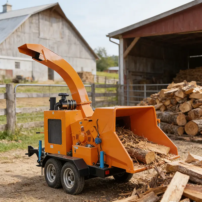 Customized Wood Chipper 4.5 Inch Max Diameter Heavy Duty Adjustable Discharge Chute for Orchard Farm Forestry Waste Proc — view 1