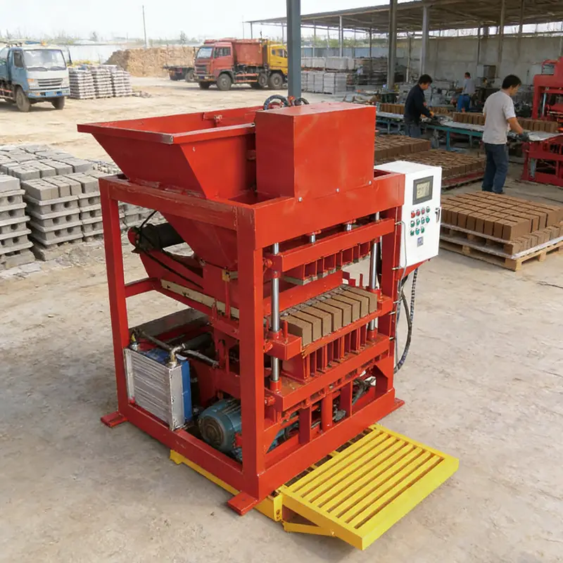 Robust Semi-Automatic Diesel Interlocking Brick Making Machine, Perfect for Starting Small Business in Construction Mate — view 1