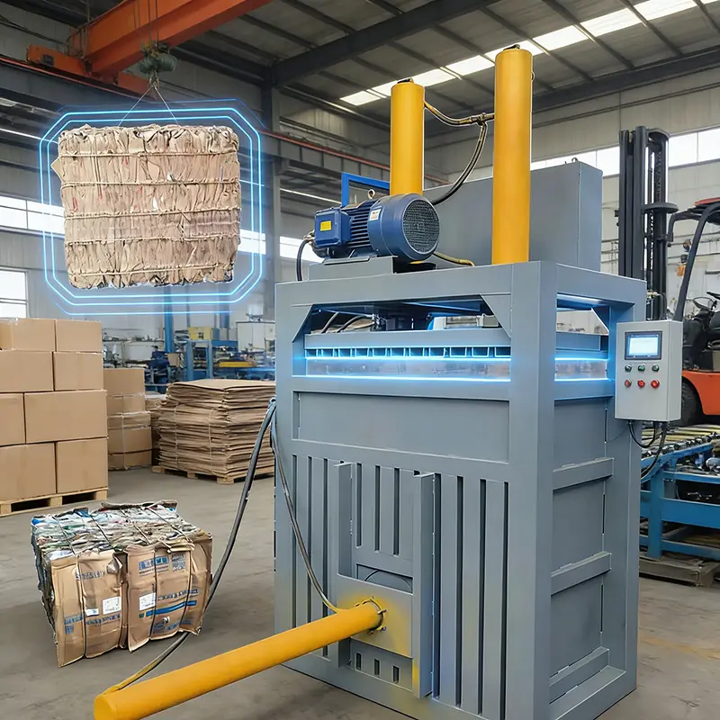 Customized Mini Horizontal Hydraulic Baler Small Waste Paper Cardboard Plastic Compactor Baling Machine Portable Recycli — view 1