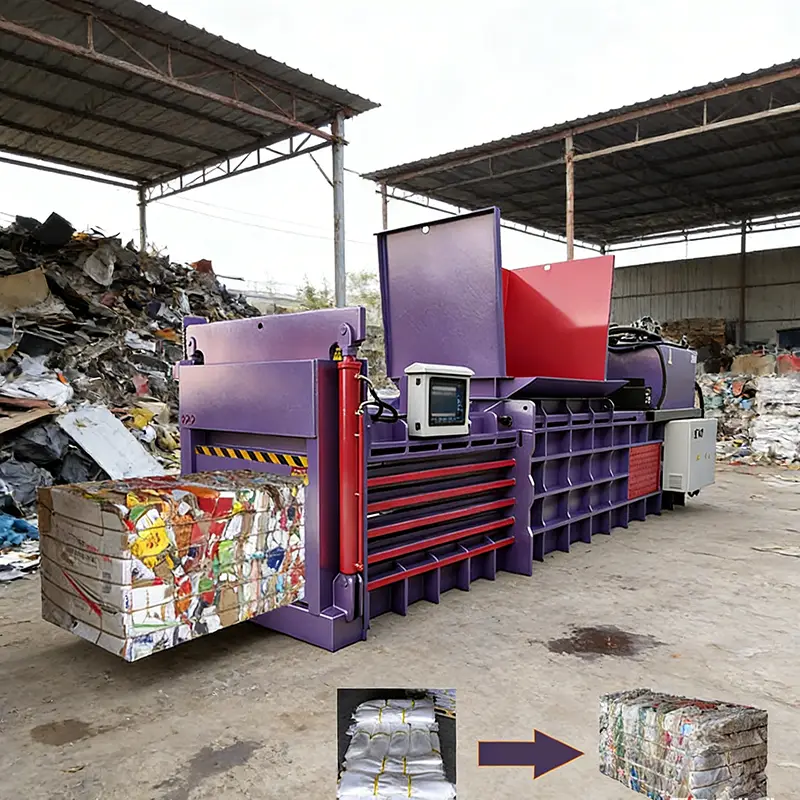 Customized Hydraulic Baling Press Vertical Waste Paper Cardboard Metal Compactor Baler Machine Industrial Recycling Equi — view 1