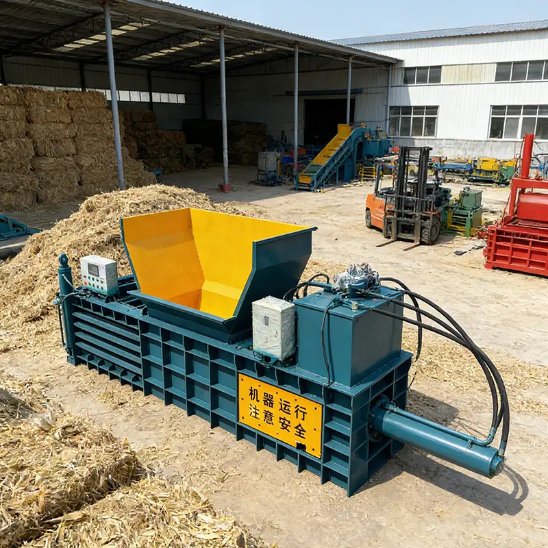 Customized Horizontal Hydraulic Baler Waste Carton Paper Plastic Film Compressing Baling Machine High Pressure Recycling — view 1