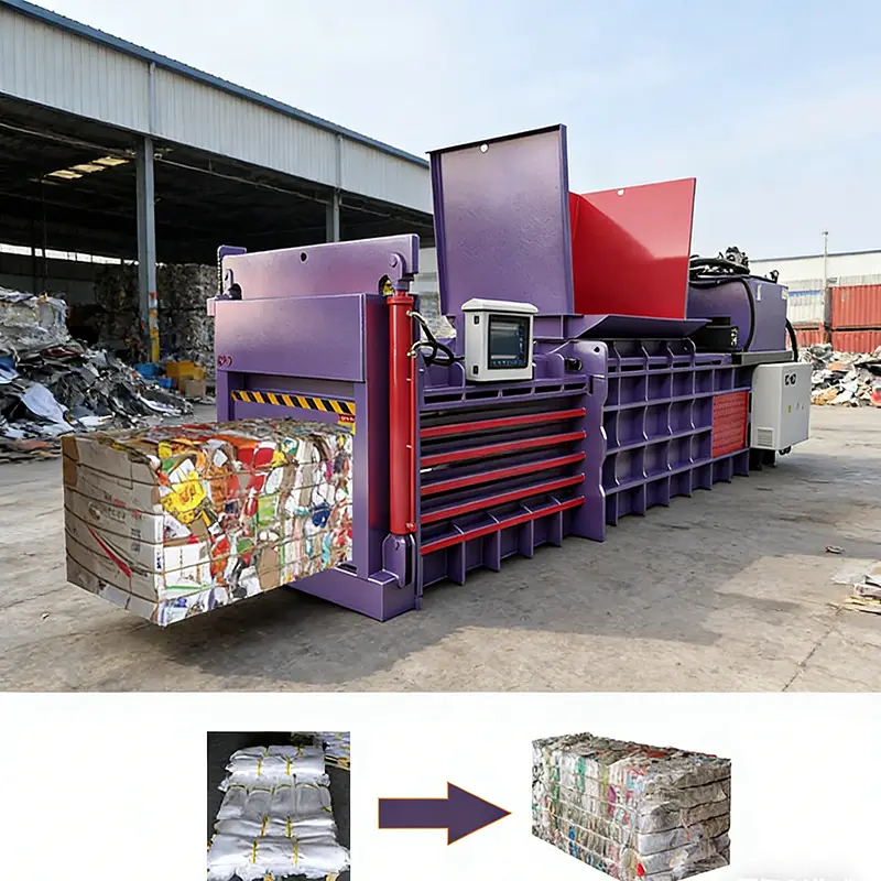 Customized Hydraulic Baler Vertical Straw Hay Grass Corn Stalk Compactor Baling Press Machine Farm Recycling Equipment — view 1