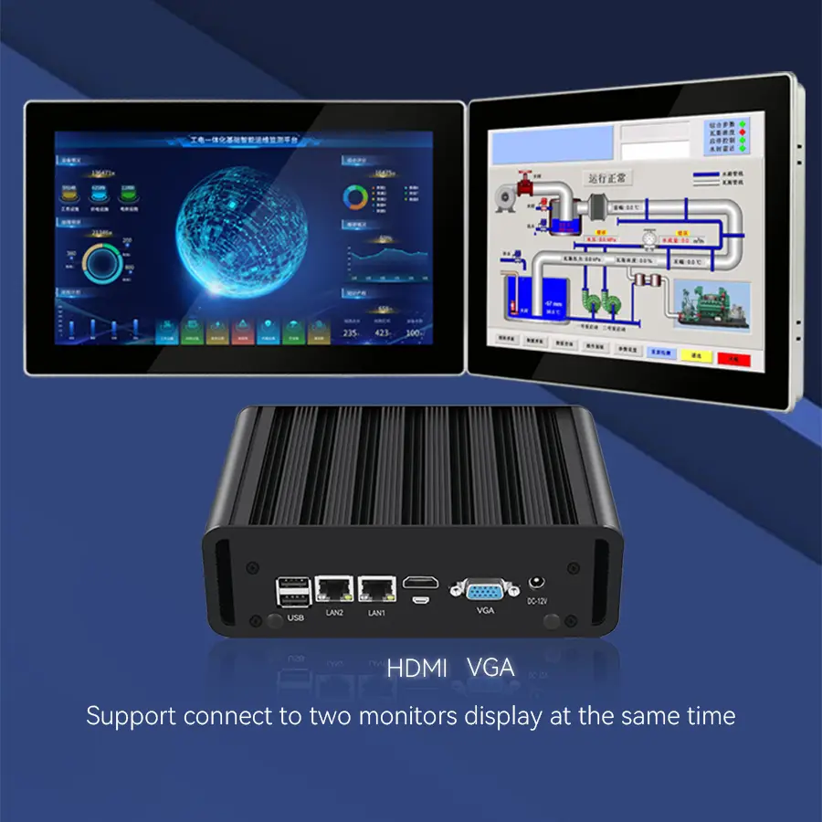 Fanless Industrial Mini PC Intel N100 J6412 2x Ethernet 2x COM RS232/485 6x USB 4G LTE SIM Card WiFi Windows Linux — image 5
