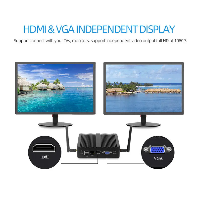 Fanless Mini PC Intel Core i7-4500U i5-4200U i3-5005U Windows 10 300M WiFi 8GB DDR3L 128GB/256GB/512GB SSD Barebone Computers — image 5