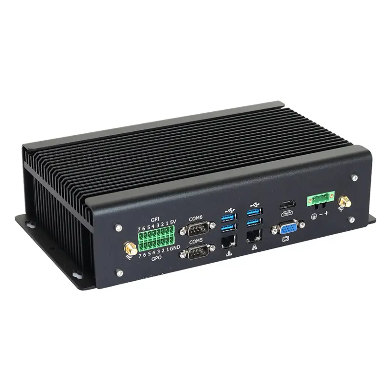 Fanless IPC Mini PC Intel Core i7-9750H 6x COM DB9 RS232 RS422 RS485 GPIO 3*HDMI 6x USB 2*Ethenret WiFi 4G LTE Windows Linux — image 2