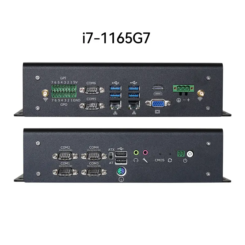 Fanless IPC Mini PC Intel Core i7-9750H 6x COM DB9 RS232 RS422 RS485 GPIO 3*HDMI 6x USB 2*Ethenret WiFi 4G LTE Windows Linux — image 5