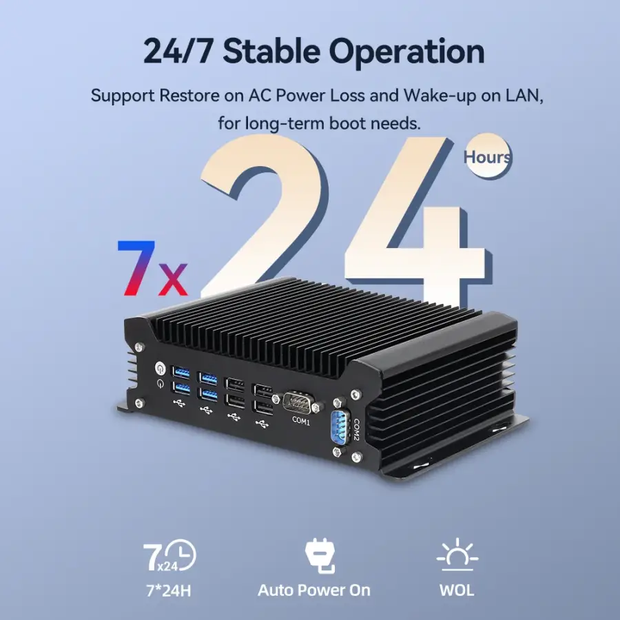 IPC Fanless Industrial IoT Mini PC i5-1235U i5-1335U DDR5 2x Ethernet 2x COM RS232 8x USB Support 4G LTE SIM WiFi Win11 Linux — image 3