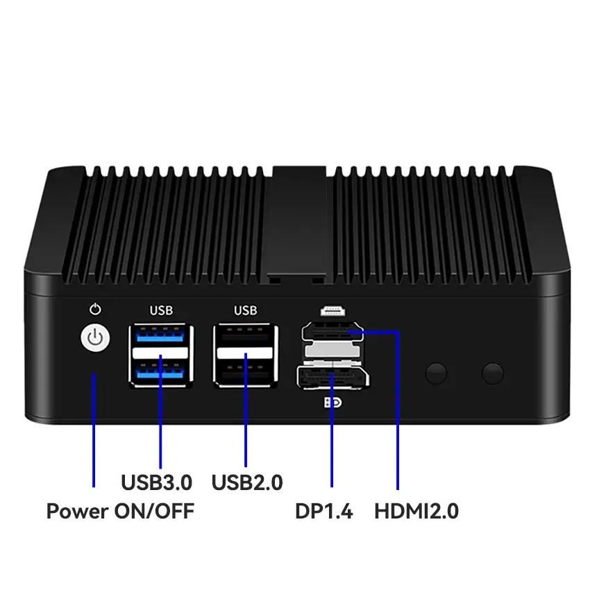 Industrial Fanless Mini PC Intel N150 N5105 Processor 4x 2.5G Ethernet M.2 NVMe SSD Support Windows 10/11 Linux Debian Pfsense — image 4