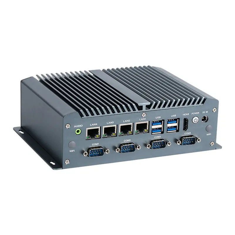Industrial Mini PC intel Core i7-10510U 8565U 6x COM Ports 4x Ethernet POE 8xUSB Mini PCIE HDMI LVDS eDP GPIO Win10/11 L — view 1