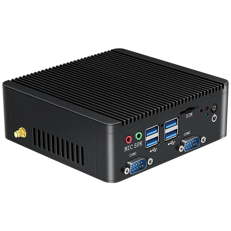 Fanless Mini PC Intel Pentium J5005 Processor 4x COM RS485 RS232 2xHDMI 8xUSB SIM Slot LVDS GPIO TPM2.0 Win10/11 Linux WiFi 4G — image 4