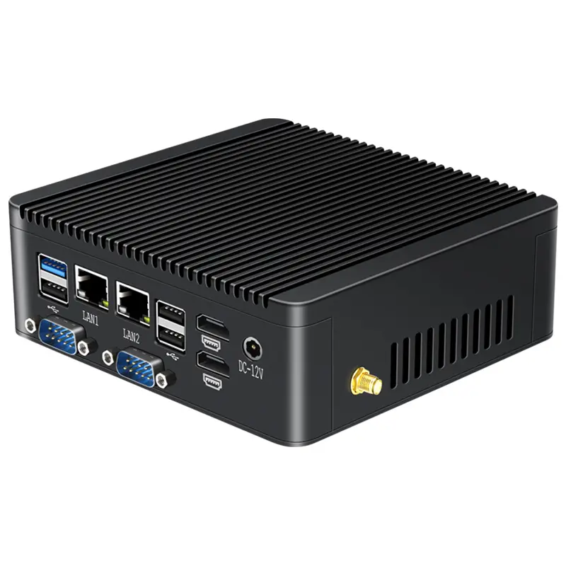 Fanless Mini PC Intel Pentium J5005 Processor 4x COM RS485 RS232 2xHDMI 8xUSB SIM Slot LVDS GPIO TPM2.0 Win10/11 Linux WiFi 4G — image 5