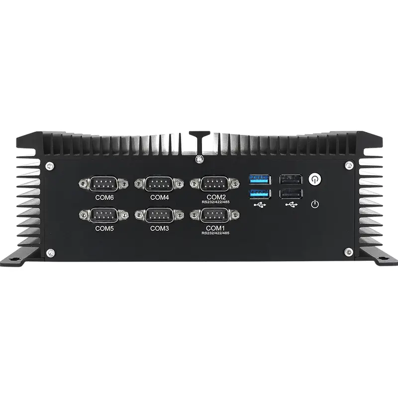 Fanless Industrial PC Intel Core i5-4278U 6x COM RS232/422/485 8x USB 2x LAN 2xMini PICe WiFi 4G LTE SIM Slot Win10 IoT — view 1