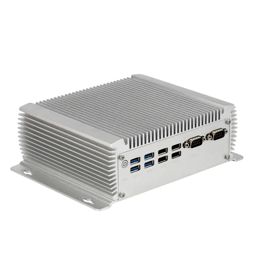 Fanless Industrial Computer Intel i5-8305G 2x Serial Ports RS232 2x Ethernet 8x USB 2xHDMI 1x VGA 2xDDR4 M.2 NVMe SSD Wi — view 1