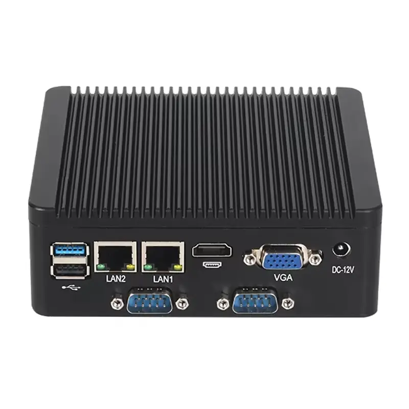 Fanless Mini PC Windows Linux Intel Celeron N2840 J6412 4x COM RS232/485 6xUSB 2xLAN HDMI VGA GPIO mPCIE WiFi 4G LTE SIM Slot — image 2