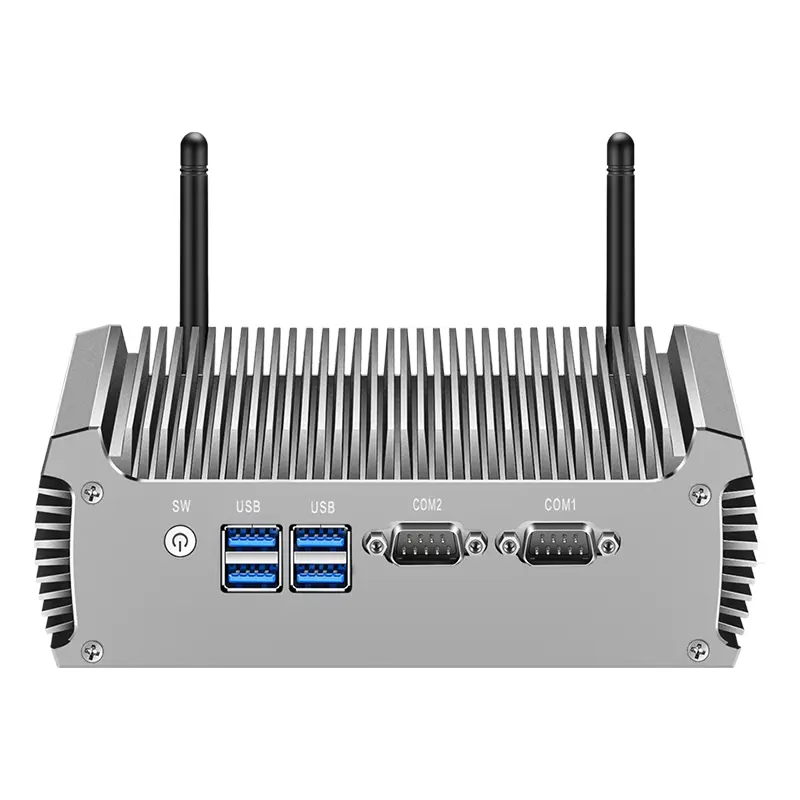 Fanless Mini PC Intel Core i3 5005U i5 5200U i7 5500U Dual Gigabit Ethernet 2*RS232 HDMI+VGA WiFi 4xUSB3.0 Windows 10 Li — view 1