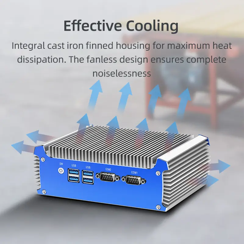 Fanless Mini PC Intel Core i3 5005U i5 5200U i7 5500U Dual Gigabit Ethernet 2*RS232 HDMI+VGA WiFi 4xUSB3.0 Windows 10 Linux — image 5