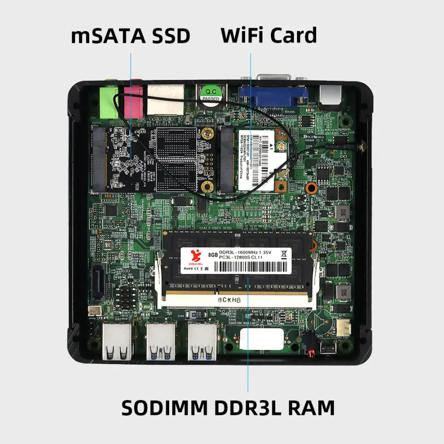 Compact Mini PC Intel Core i7 5500U i5 5200U i3 5005U Windows 10 Linux 300Mbps WiFi Gigabit Ethernet HTPC Thin Client — image 6
