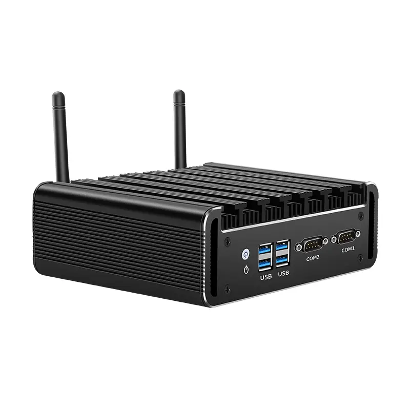 Fanless Mini PC IPC Intel Core 4th 5th i3 i5 i7 Processors 2x Ethernet 2x COM RS232 HDMI VGA 4xUSB WiFi Support Windows Linux OS — image 2