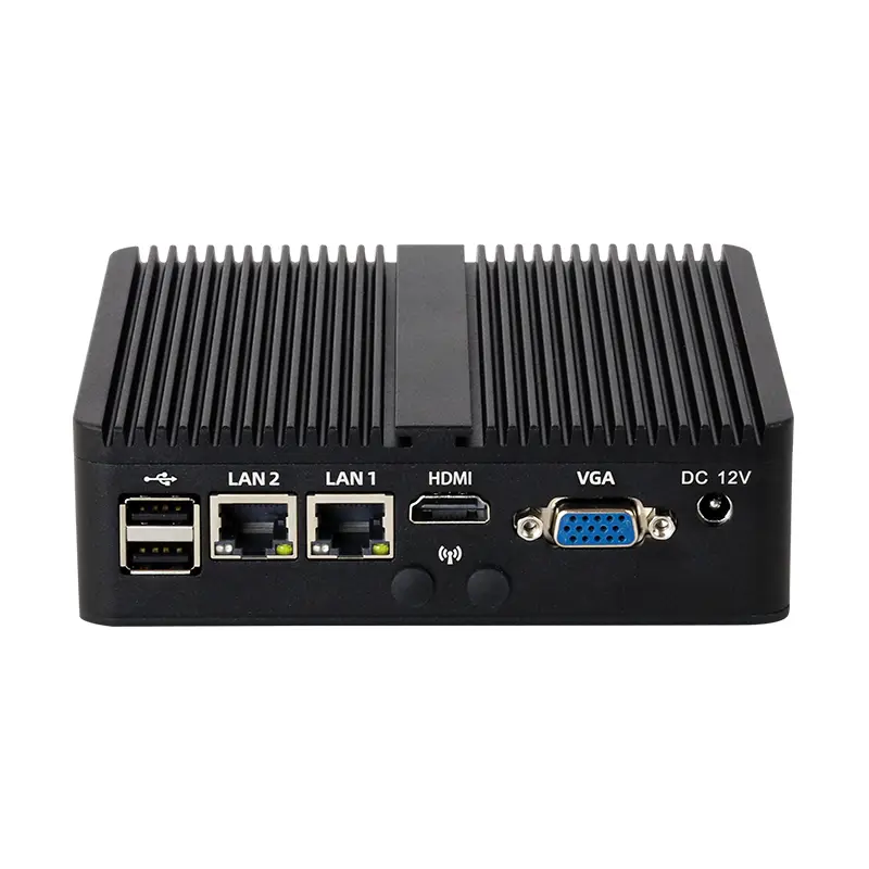 Fanless Mini PC Intel Celeron J6412 N2840 J1900 2x COM RS232 RS485 2x LAN 6xUSB HDMI VGA Mini PCIE SIM Slot Windows Linux — image 2