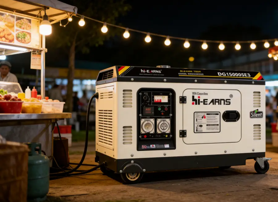 13HP 10kw 240/415V Silent Type diesel Generator Set Hiearns DG15000SE3 Australian Explosion-Proof 1105FD — image 2