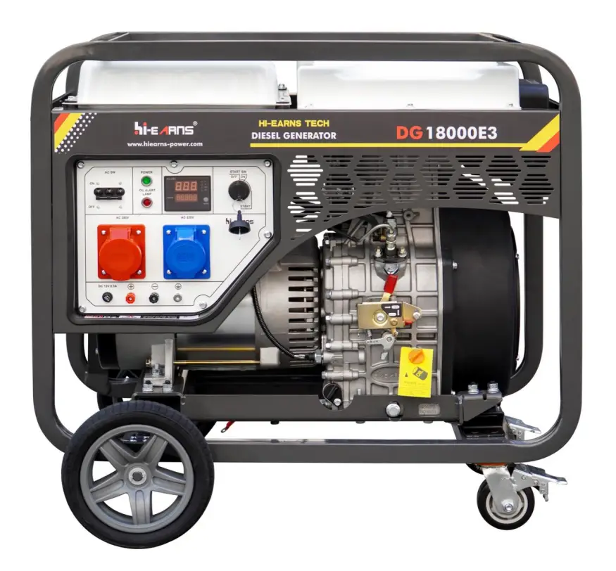 Hiearns air Cooled System diesel Generator,12KW 15KVA DG18000E Three Phase 998 diesel Engine — view 1