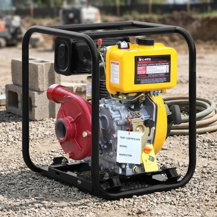 Hiearns 1.5 Inch Diesel Water Pump Single Cylinder Open Frame Water Pump for Farm and Construction — image 4