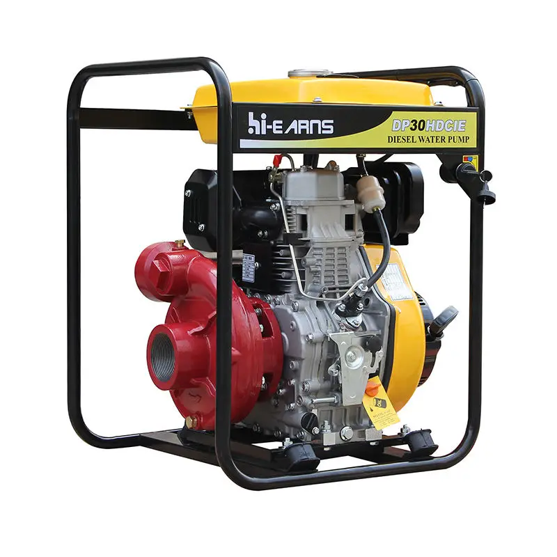 14hp 4inch 100mm High Pressure Cast Iron Diesel Water Pump with Diesel Engine and 12.5L Fuel tank — view 1