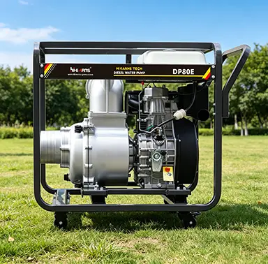 8 Inch Diesel Piston Pump 25HP for Agriculture DP80E with 25L Fuel Tank HR998FB Electric Start — view 1