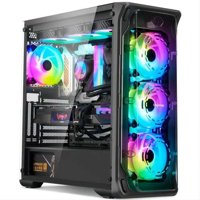 AOTESIER Gaming PC core i7 CPU With 8G /16G RAM 256G SSD HD4600 ATX/ITX/M-ATX full view side panel Temper Glass Front pc gamer — image 6