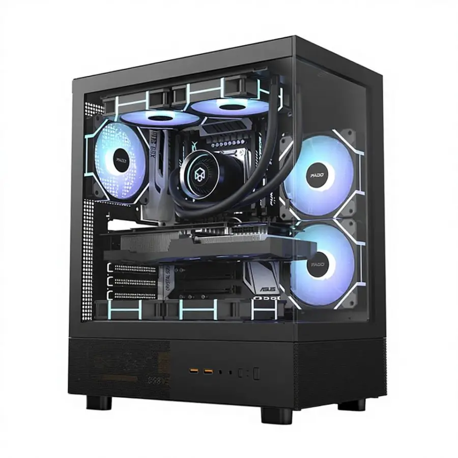 High Performance Gaming Desktop PC I7-13700F RTX 4070, 32GB RAM 1TB NVMe SSD, Panoramic Case, Full Set for Live Streaming — image 4