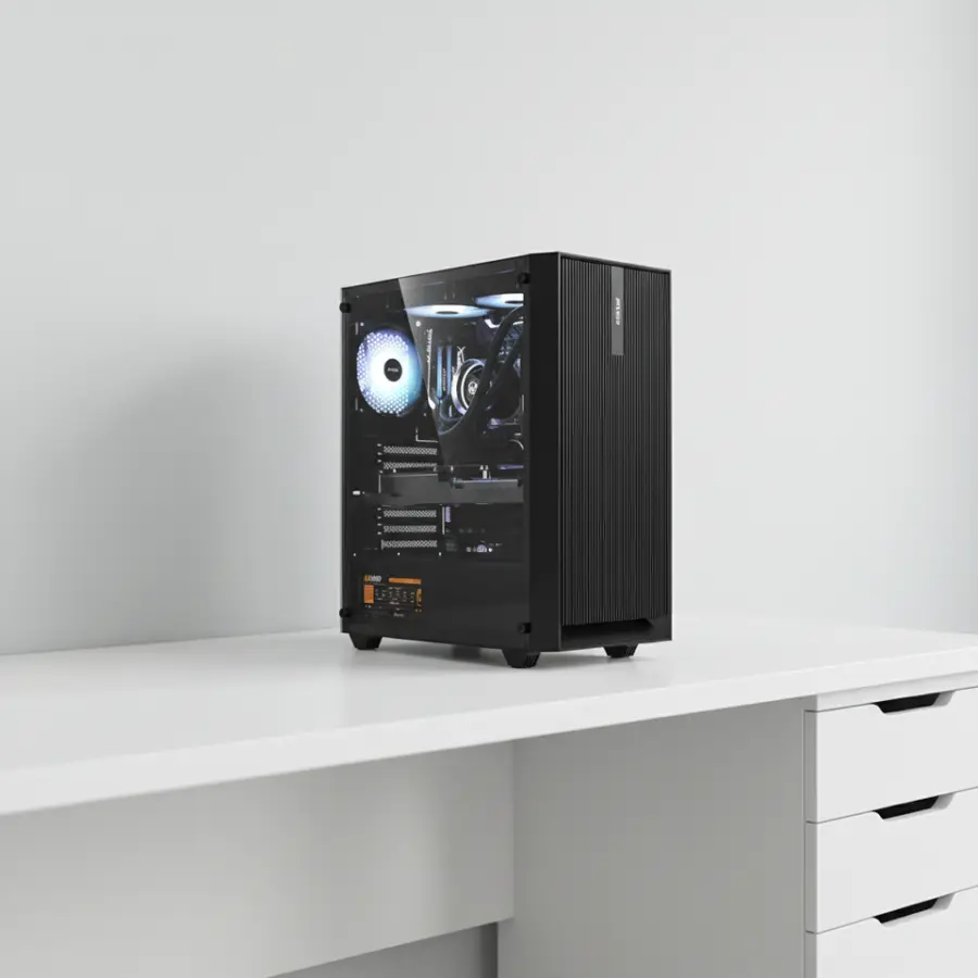 ATX Prebuilt Desktop PC with Tempered Glass, Quiet Cooling, Compatible with Multiple Processors for Gaming — image 2