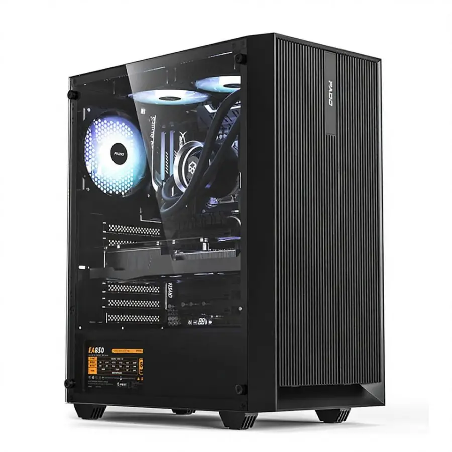 ATX Prebuilt Desktop PC with Tempered Glass, Quiet Cooling, Compatible with Multiple Processors for Gaming — image 4